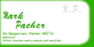 mark pacher business card